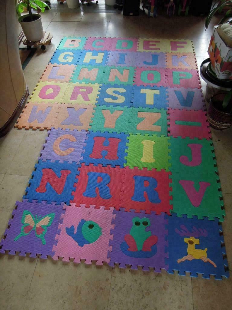 bouwpuzzel - puzzel mat vloertegels in mousse kinderen, Kinderen en Baby's, Ophalen of Verzenden, Gebruikt