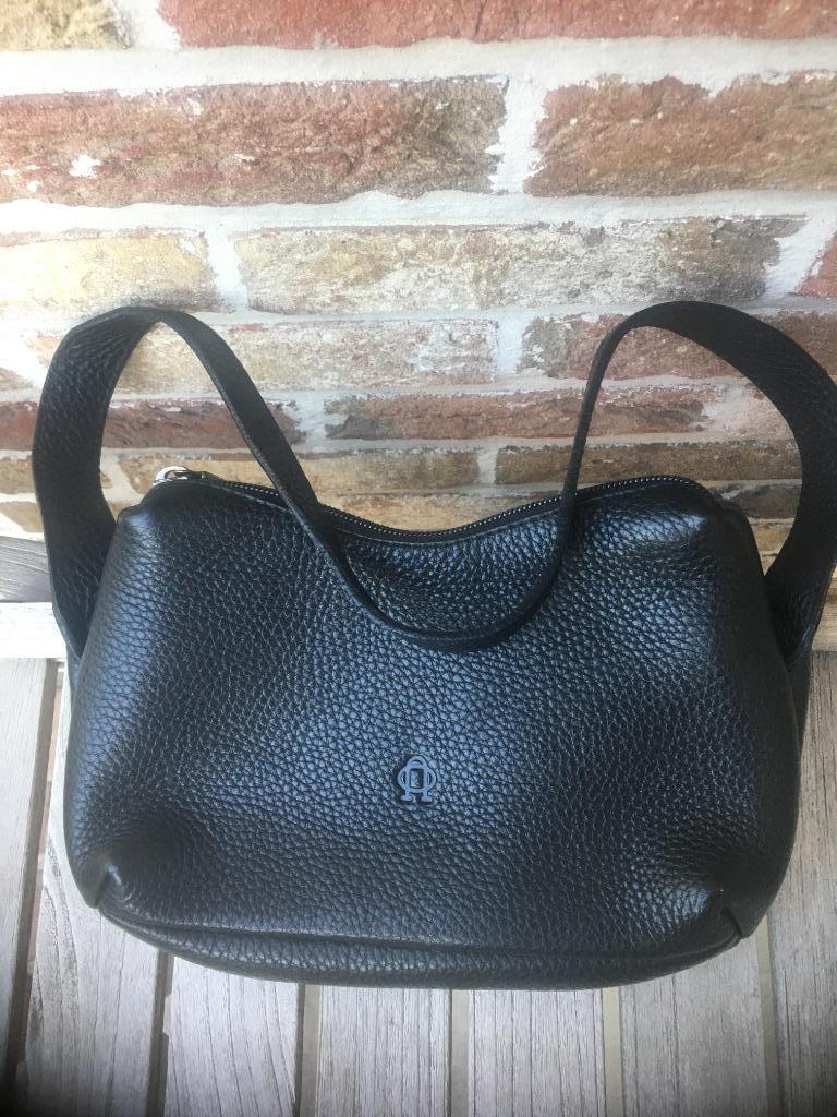 NIEUWE LEDEREN HANDTAS NOBODY, Handtassen en Accessoires, Tassen | Damestassen, Ophalen of Verzenden, Nieuw, Zwart, Handtas