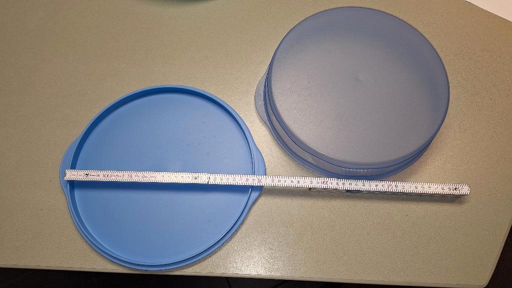 Tupperware gebak schaal rond recto verso, Maison & Meubles, Enlèvement ou Envoi, Utilisé, Bleu, Balance