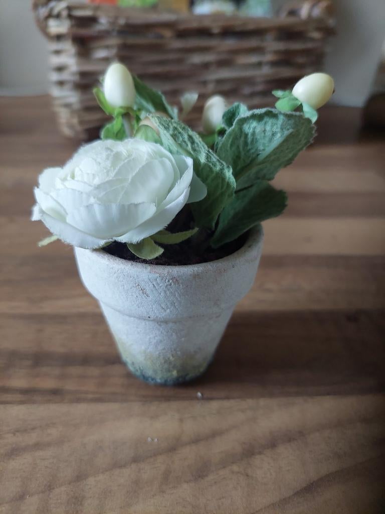 Fleurs artificielles petite composition en pot, Enlèvement ou Envoi, Utilisé