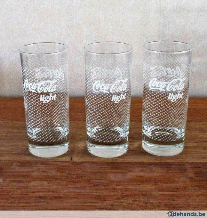 3 Light Coca-Cola glazen + 1 Coca-Cola glas, Ophalen of Verzenden, Nieuw, Overige typen