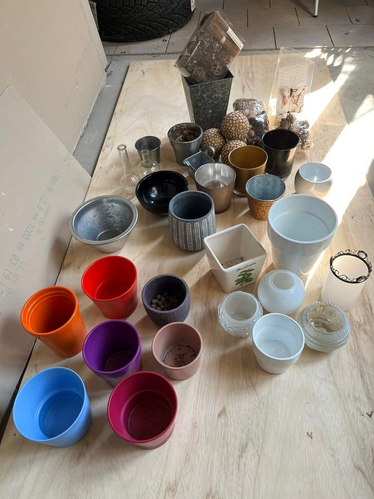 Set bloempotten of decoratieve elementen, Ophalen, Gebruikt