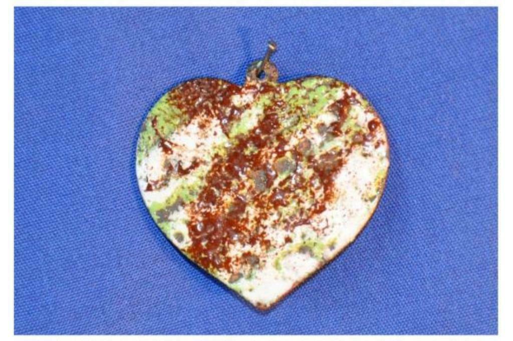 §  pendentif cœur emaux (12), Enlèvement ou Envoi, Utilisé, Autres matériaux, Cœur