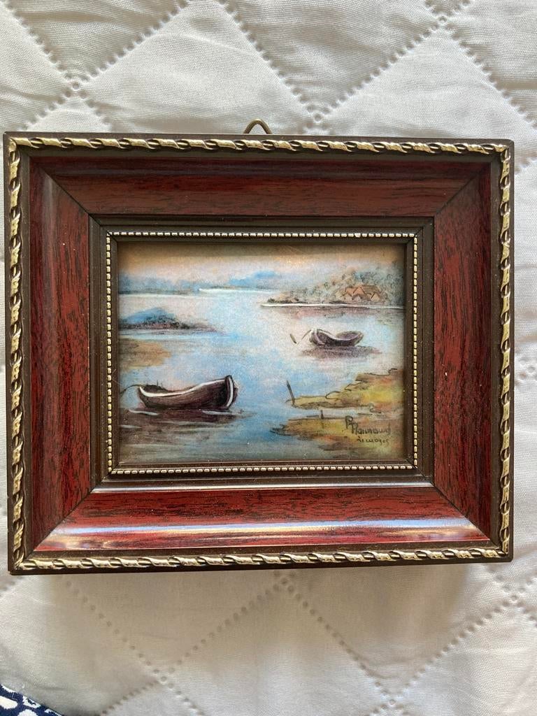 Frans emaille schilderij afbeelding "Limoges" gesigneerd, Antiek en Kunst, Ophalen of Verzenden
