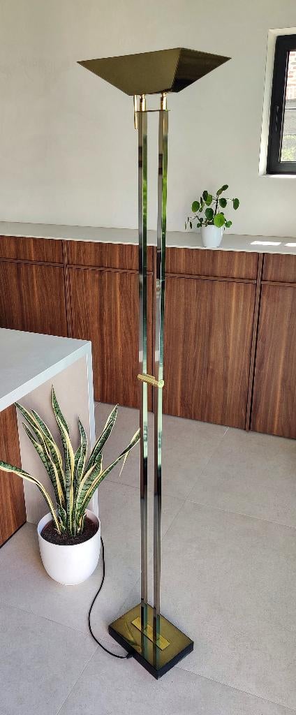 Deknudt midcentury vloerlamp, Ophalen of Verzenden, Gebruikt, Metaal, Hollywood Regency