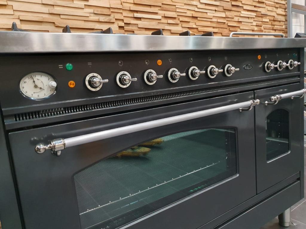 🔥Luxe Boretti Fornuis 120cm antraciet rvs Coupe de Fue 5pit, 60 cm of meer, Ophalen of Verzenden, Zo goed als nieuw, Energieklasse A of zuiniger