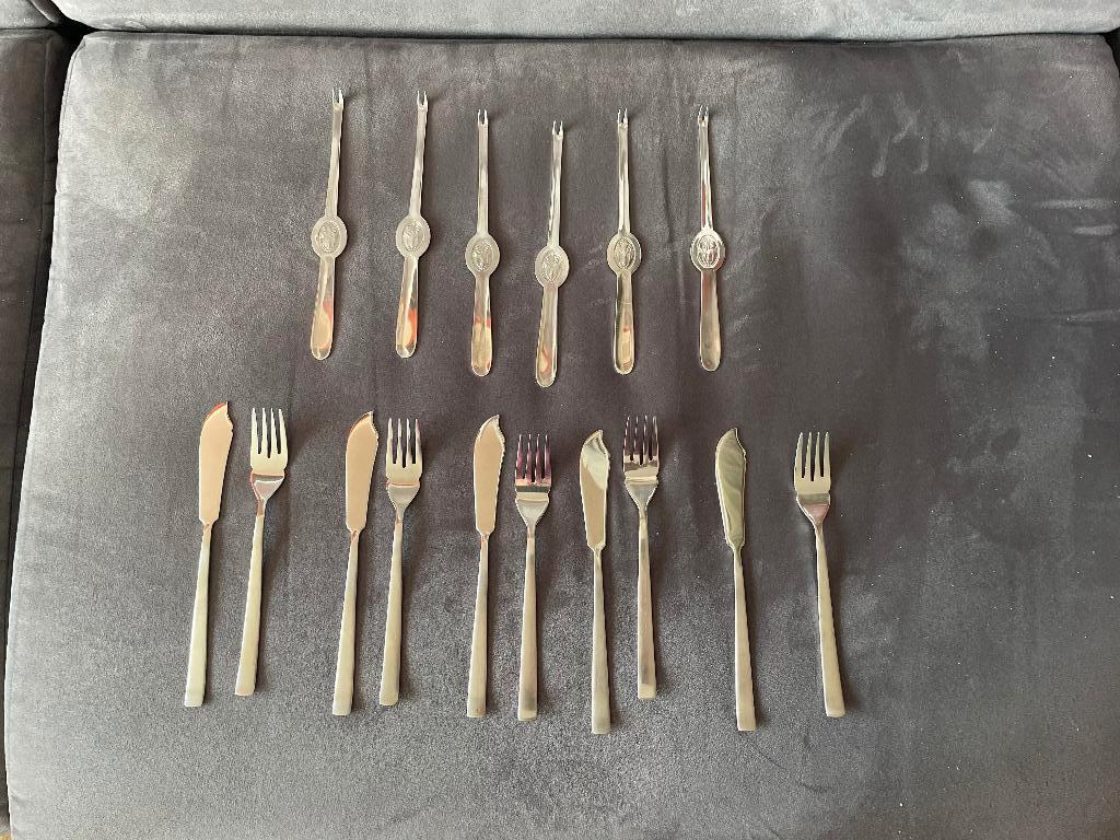 Couverts à poisson, Maison & Meubles, Cuisine | Couverts, Enlèvement, Utilisé, Inox ou Chrome, Ensemble de couverts