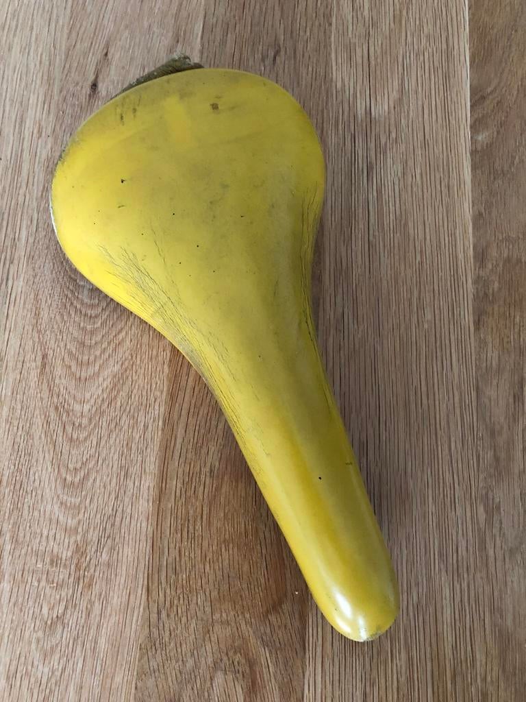 Vintage turbo zadel geel, Fietsen en Brommers, Ophalen, Gebruikt, Zadel