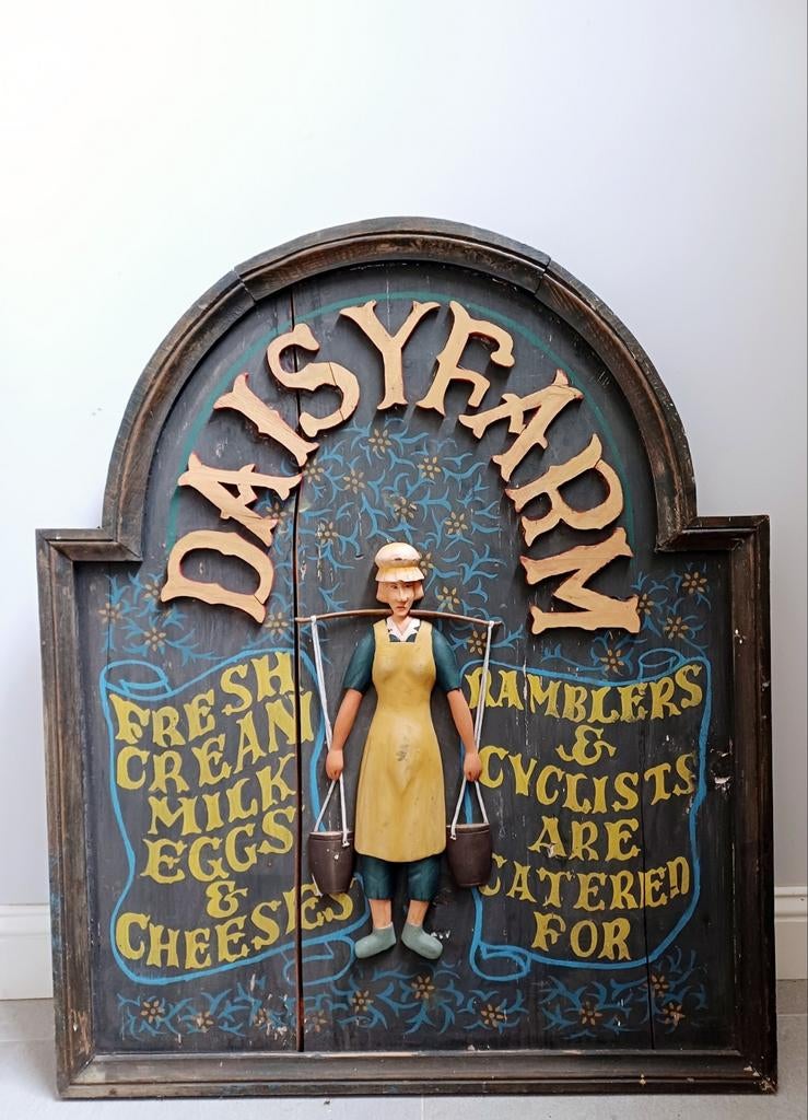 Grande enseigne publicitaire en bois Daisyfarm, Enlèvement