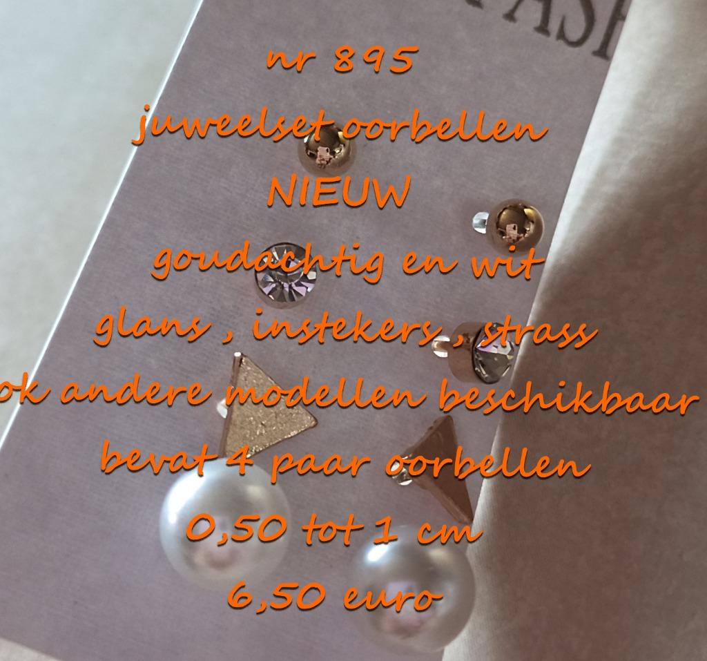 895. Parure : boucles d'oreilles, NEUF, frais de port inclus, Bijoux, Sacs & Beauté, Boucles d'oreilles, Blanc, Envoi, Neuf, Puces ou Clous