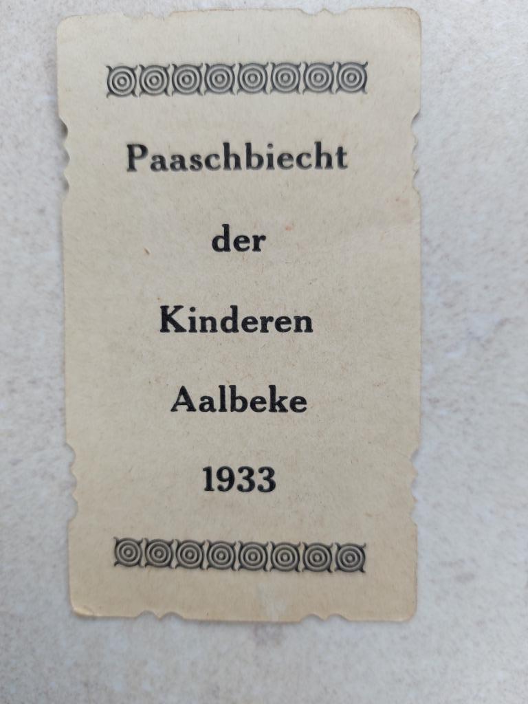 bidprentje Aalbeke 1933, Verzamelen, Bidprentjes en Rouwkaarten, Ophalen of Verzenden, Bidprentje