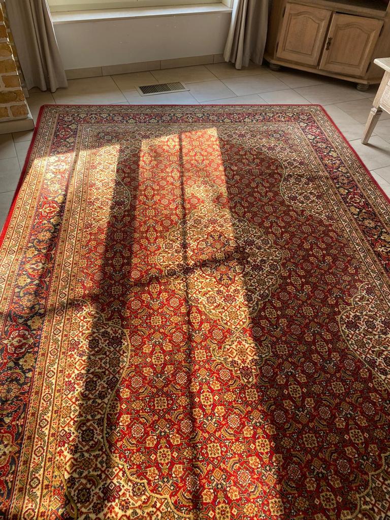 Tapis en laine Louis De Poortere 200x300 — qualité belge, Enlèvement, Comme neuf, Rouge