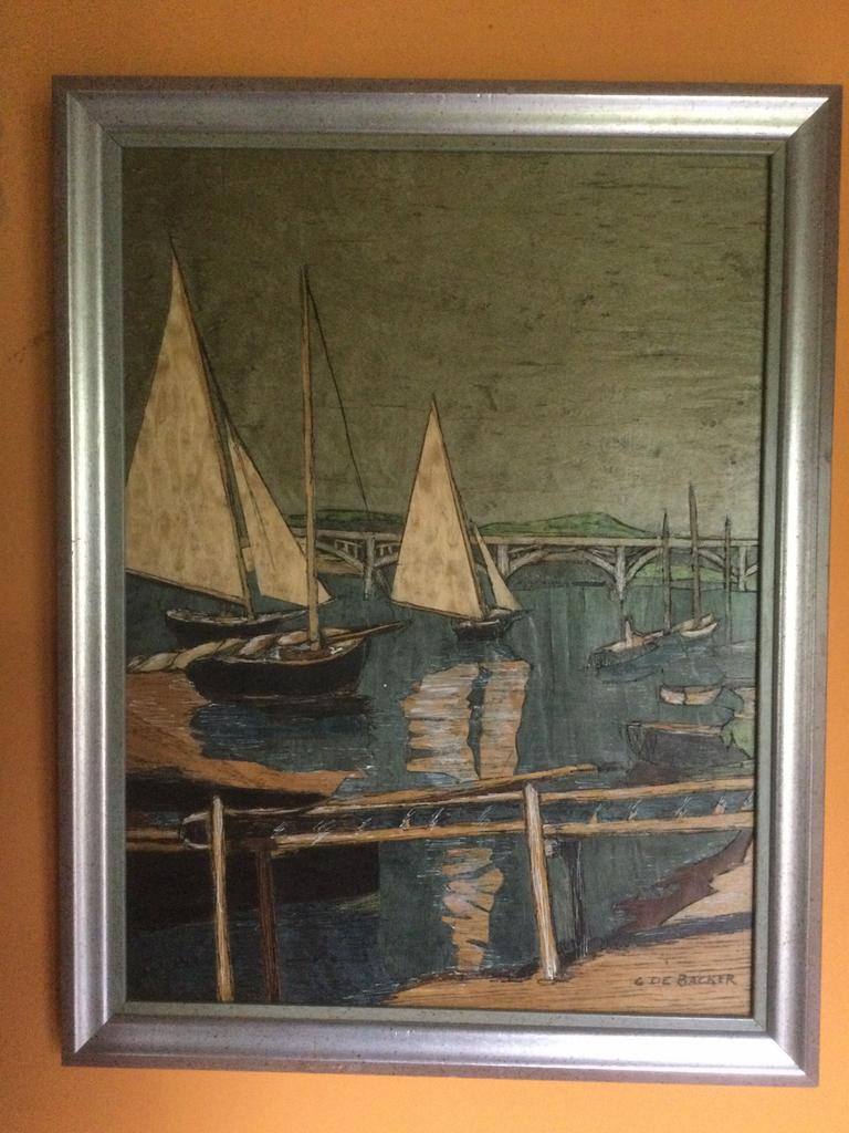 Schilderij Carlo De Backer, Antiek en Kunst, Ophalen of Verzenden