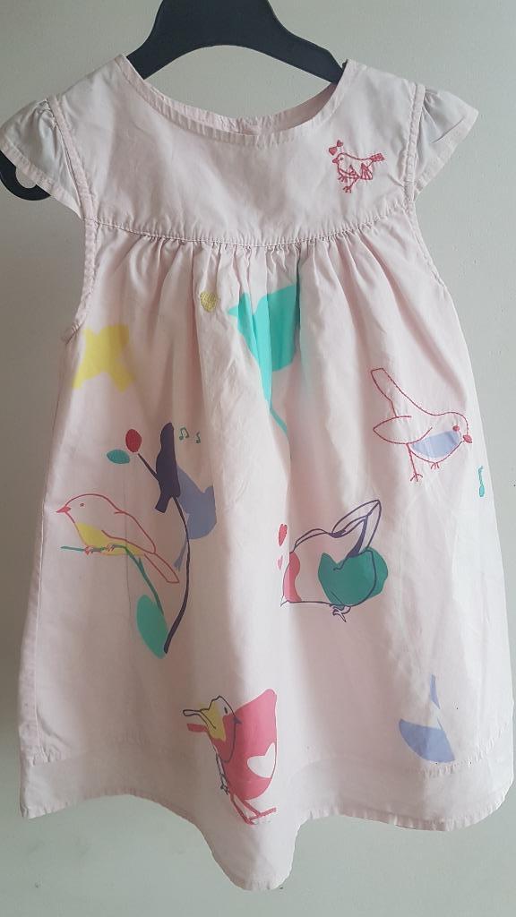 DPAM... Robe rose avec oiseaux - T.23 mois/86 cm, Robe ou Jupe, Enlèvement ou Envoi, Du pareil au même, Utilisé