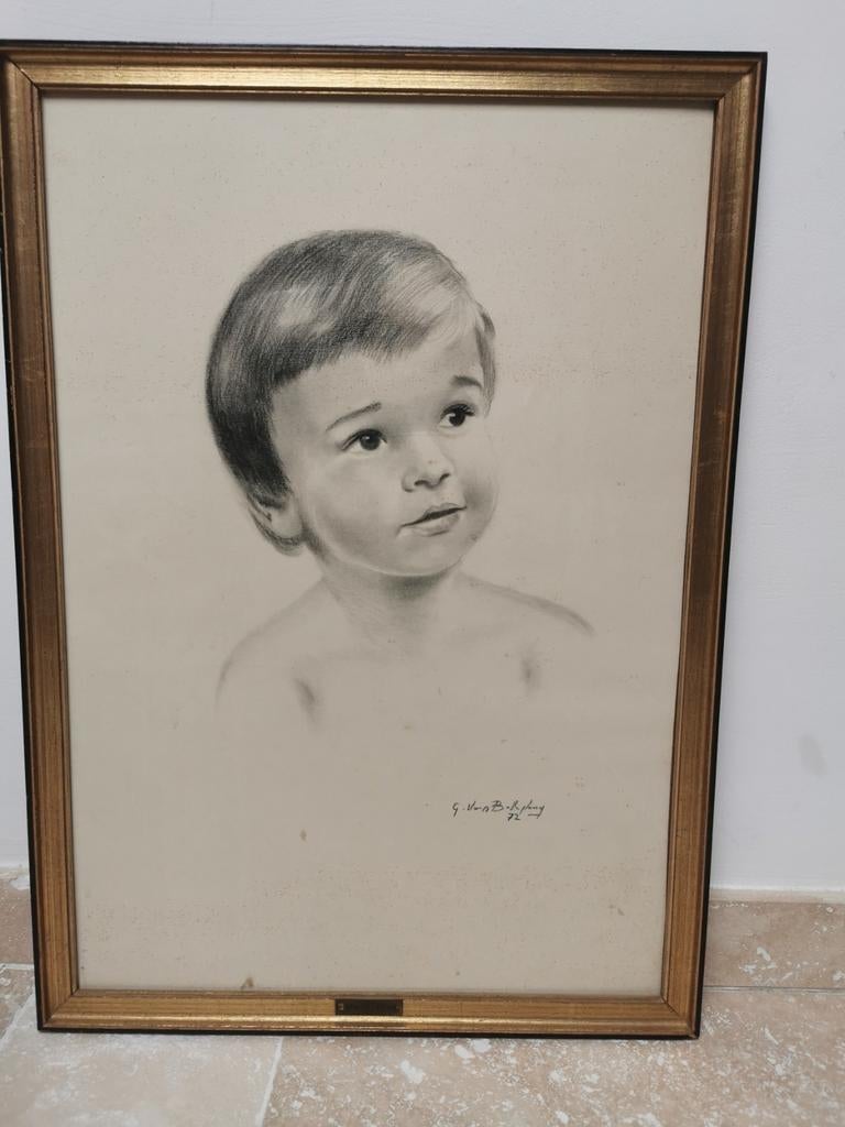 Beau dessin ancien au crayon, Enlèvement ou Envoi