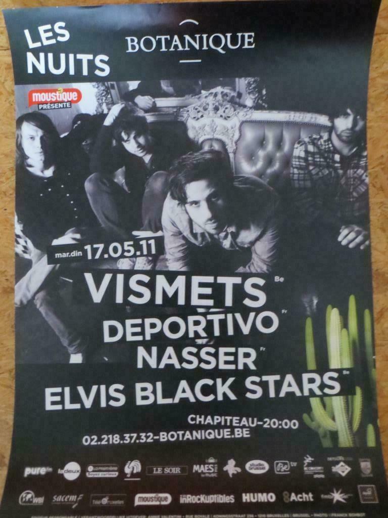 VISMETS / ELVIS BLACK - RARE OFFICIAL PROMO POSTER BOTANIQUE, Verzamelen, Rechthoekig Staand, Verzenden, Deurposter of groter