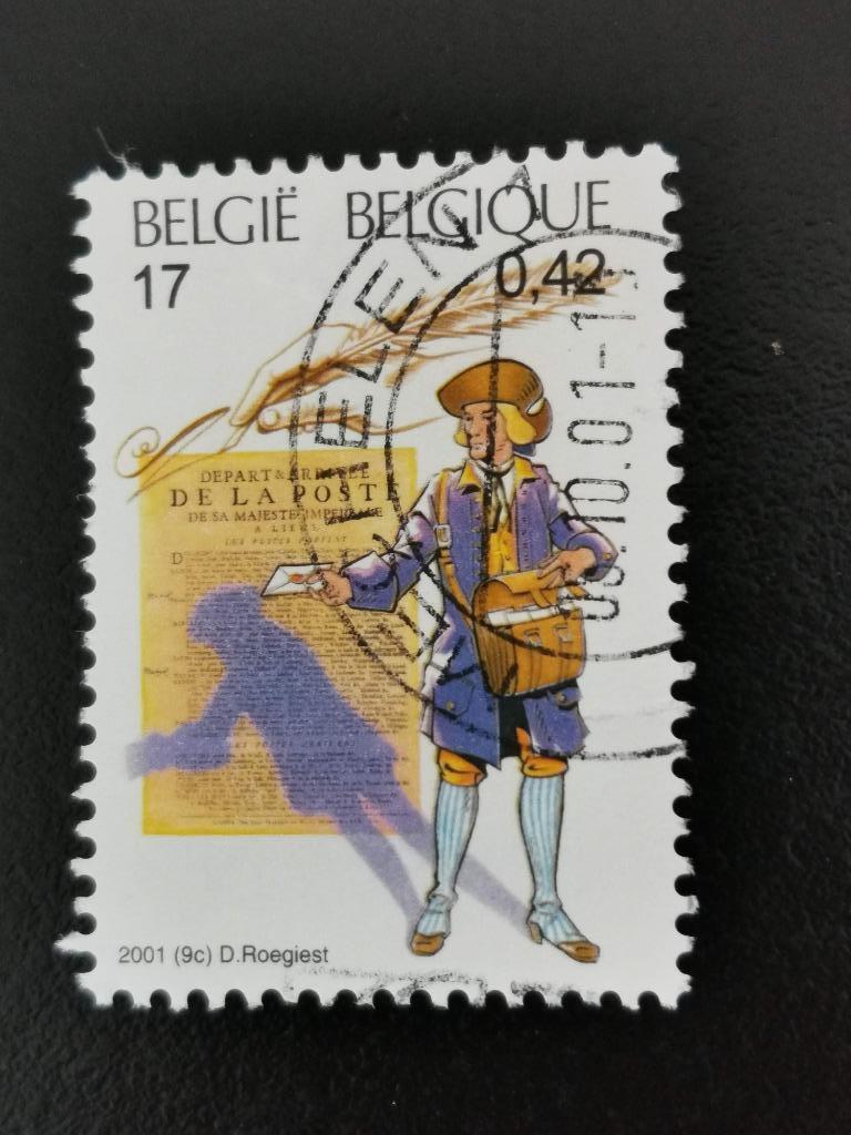 België 2001 - post 18e eeuw - postbode, Ophalen of Verzenden, Gestempeld
