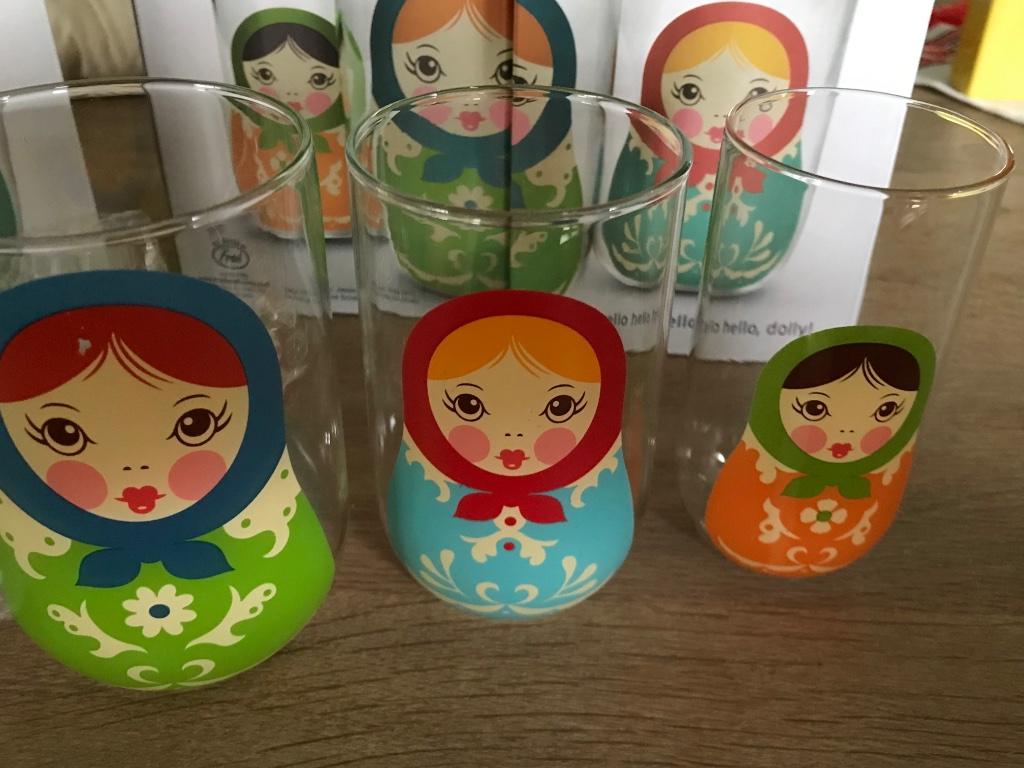 matriochka poupées ukrainiennes cuisine verre, Neuf, Verre, Autres styles, Verre ou Verres