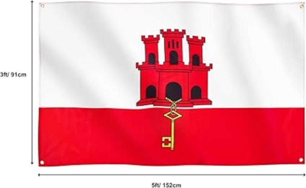 Drapeau de Gibraltar | 91 x 152 cm | Nouveau, Divers, Drapeaux & Banderoles, Neuf, -, -, Runesol
