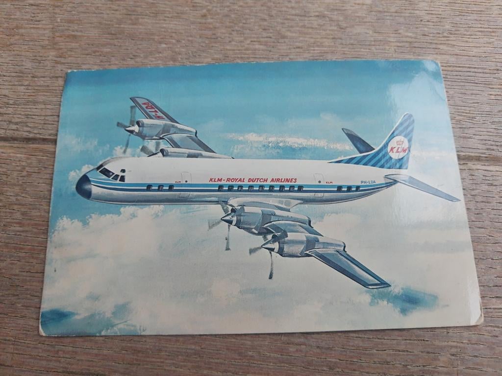 Beschreven postkaart : vliegtuig KLM, Ophalen of Verzenden, Zo goed als nieuw