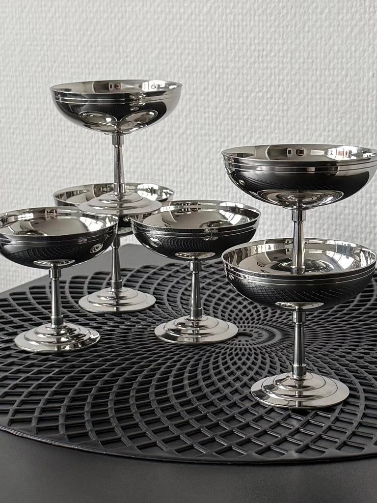 RVS ijs coupes Letang Remy Franse vintage inox champagne, Verzenden