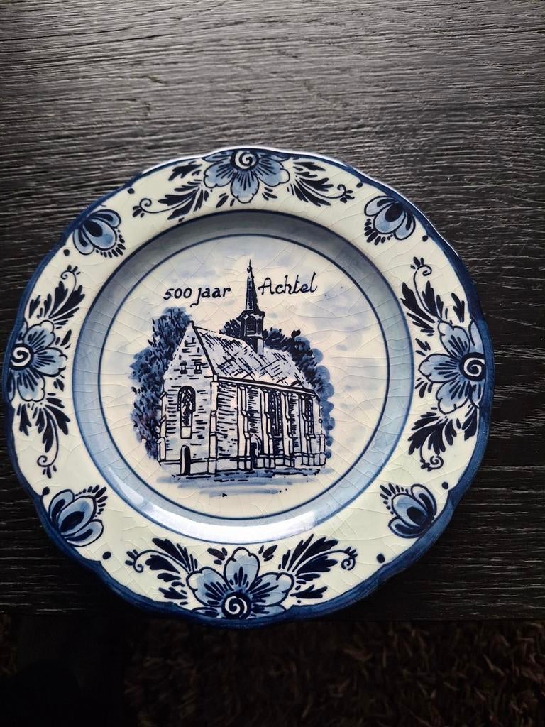 Delfts blauw bordje achtel rijkevorsel  500j bestaan, Ophalen of Verzenden