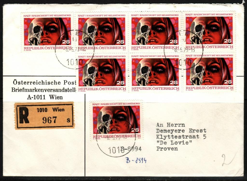 Aangetekende enveloppe R987 Oostenrijk, Timbres & Monnaies, Envoi