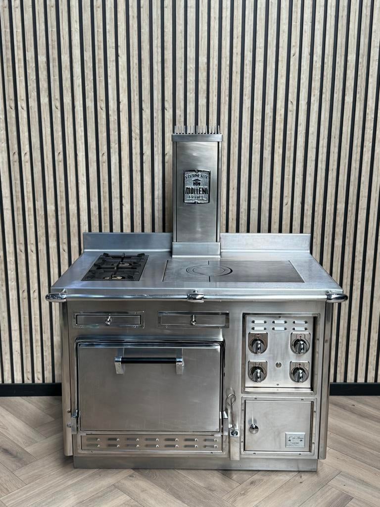 Prachtig Molteni Fornuis Inox 120cm + Gasoven, Elektronische apparatuur, Fornuizen, Gas, Grill, Ophalen of Verzenden