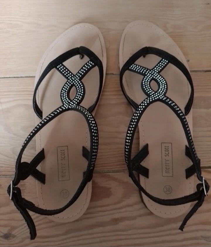 Sandalen maat 38 Merry Scott, Enlèvement ou Envoi, Comme neuf, Merry scott, Noir
