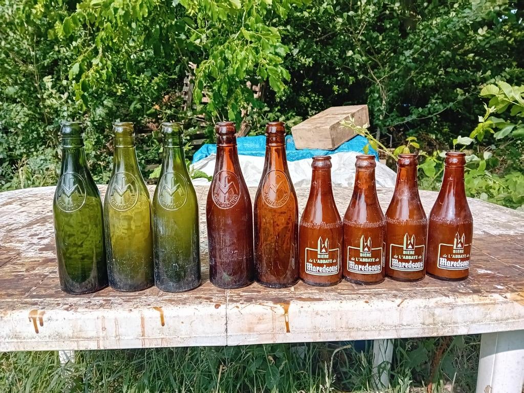 Oude vintage bierflessen brouwerij Maredsous, Enlèvement ou Envoi