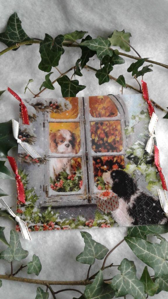 Bougeoir – Photophore de Noël - Deux chiens à la Fenêtre, Enlèvement, Neuf