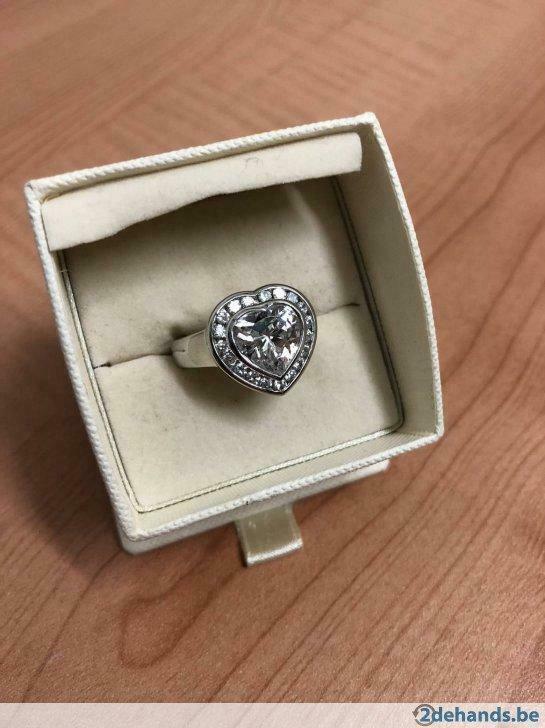 Prachtige echt zilveren ring ‘Hart’. Gestempeld., Ophalen of Verzenden, Gebruikt, Zilver, Zilver