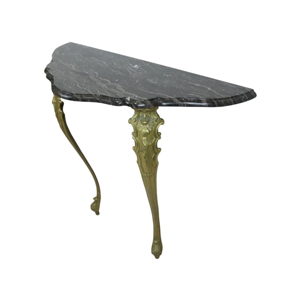 Franse Marmeren Console Sierlijke Messing Poten Barok Stijl, Enlèvement, Utilisé, Nvt, Nvt