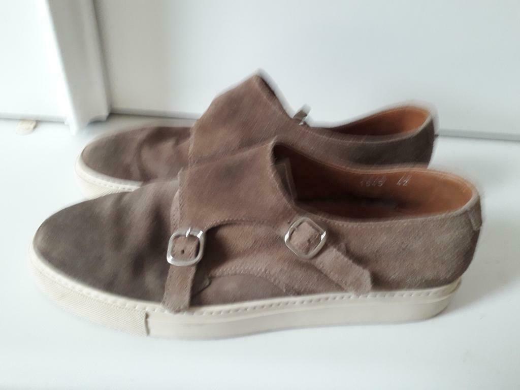 Doucals  herenschoenen maat 42 visonkleur in daim, Verzenden, Gedragen