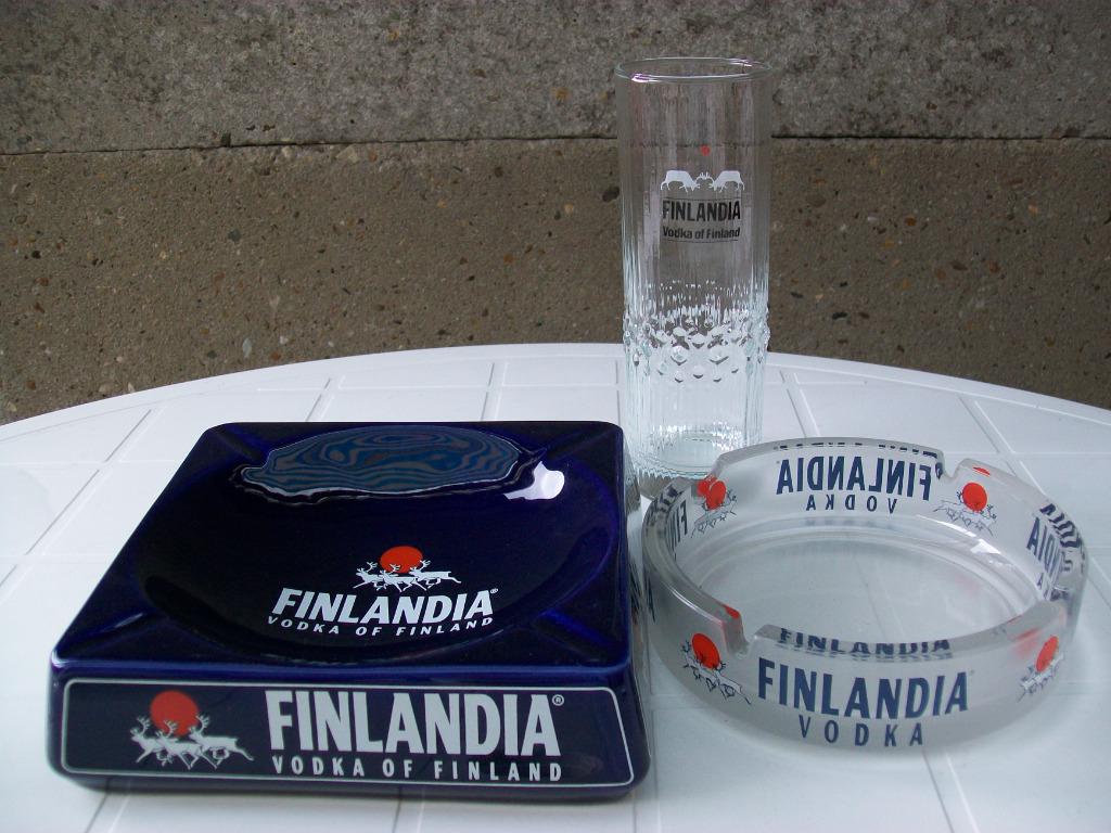 Finlandia Vodka Finland - Asbak, Glas, Cendrier, Ashtray, Ophalen of Verzenden, Gebruikt, Gebruiksvoorwerp