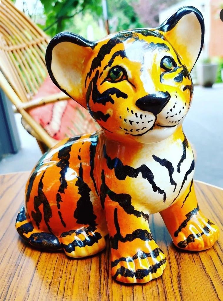 Beeld tijger keramiek, Verzamelen, Ophalen of Verzenden