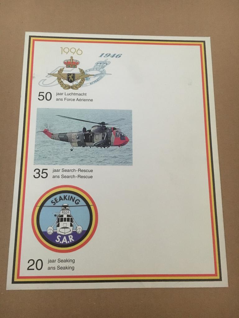 20 jaar Seaking - 35 jaar Search-Rescue - Basis Koksijde., Verzamelen, Ophalen of Verzenden, Zo goed als nieuw, Kaart, Foto of Prent