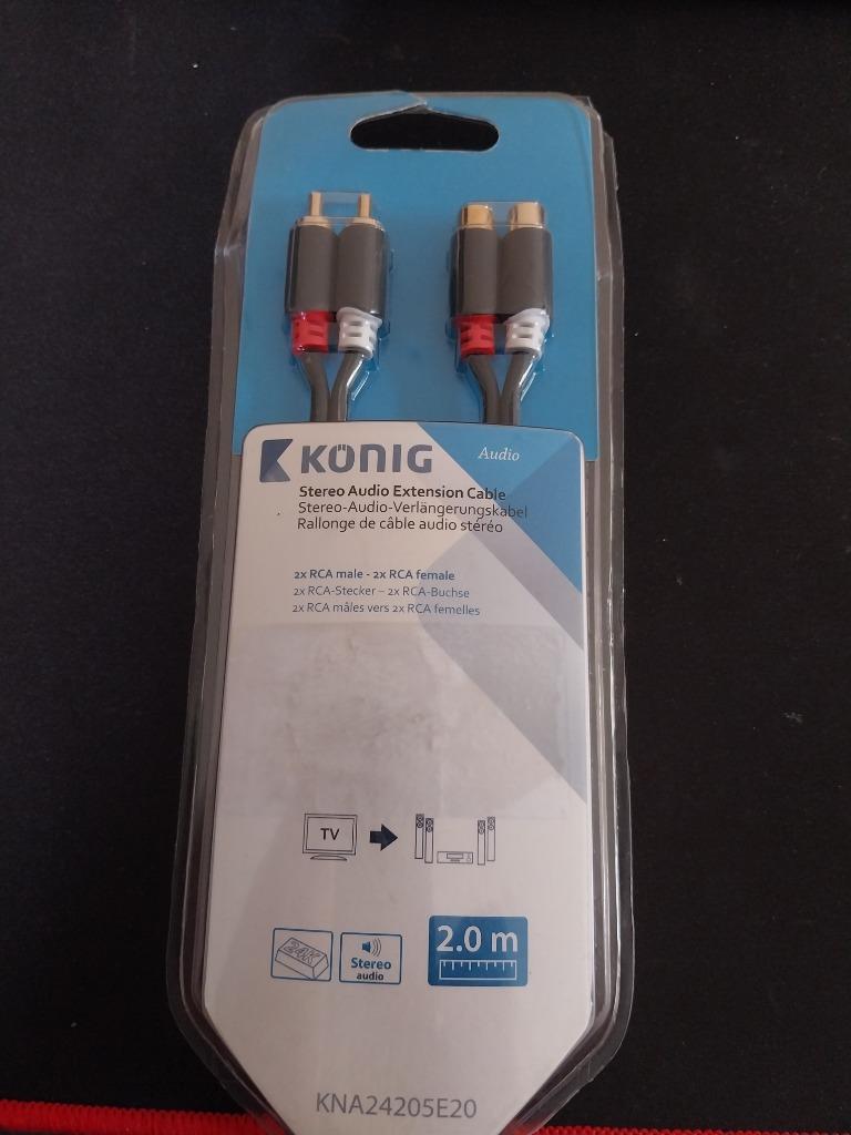 CABLE 2RCA male vers 2 RCA femelle-2m-NEUF EMBALLE, Enlèvement, Neuf, 2 à 5 mètres, Autres câbles