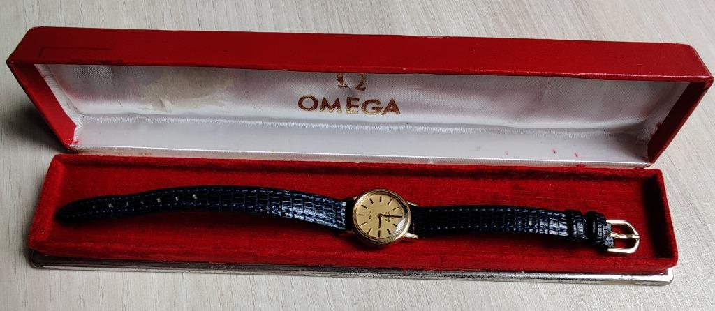 Montre OMEGA De Ville - Swiss Made -, Handtassen en Accessoires, Horloges | Dames, Ophalen, Zo goed als nieuw, Polshorloge, Leer