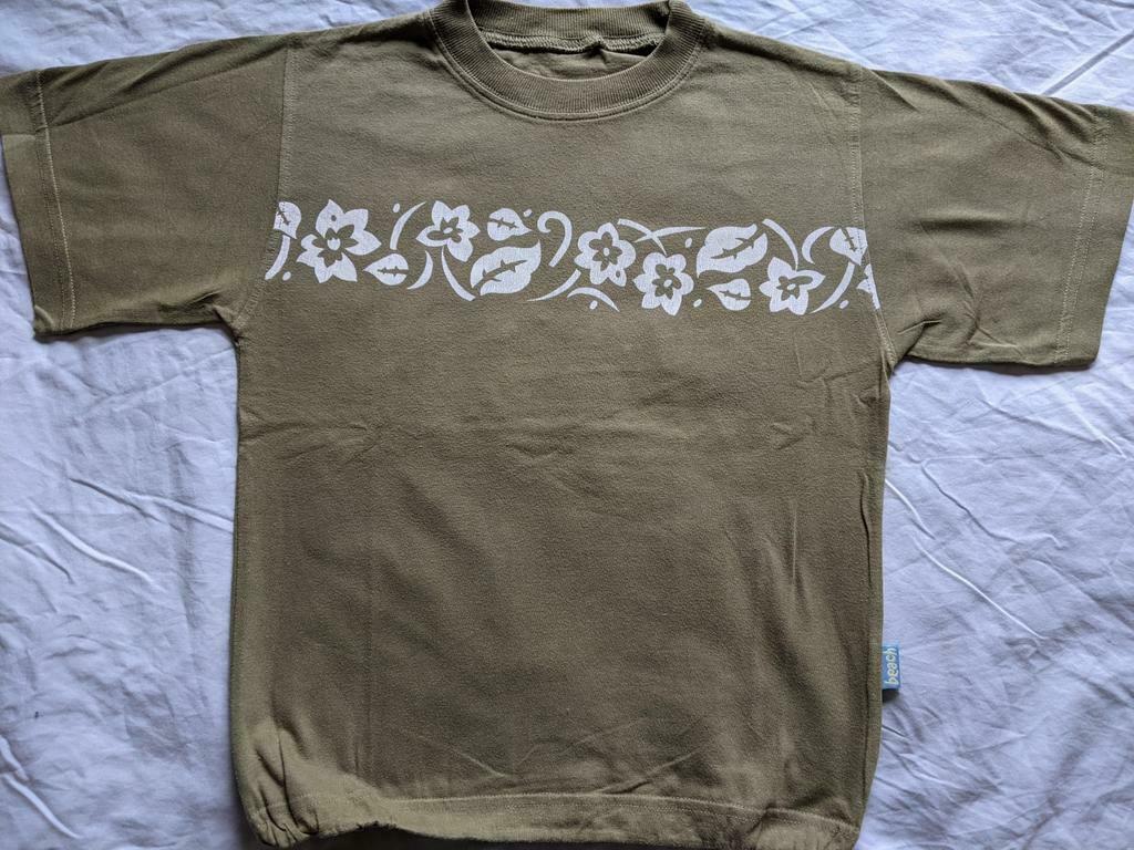 Kakigroene Hawai tshirt 5-6 jaar, Ophalen of Verzenden, Gebruikt, Shirt of Longsleeve