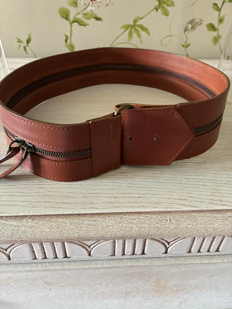 Bruine riem origineel, Kleding | Dames, Verzenden, Echt leder, Tailleriem, Zo goed als nieuw