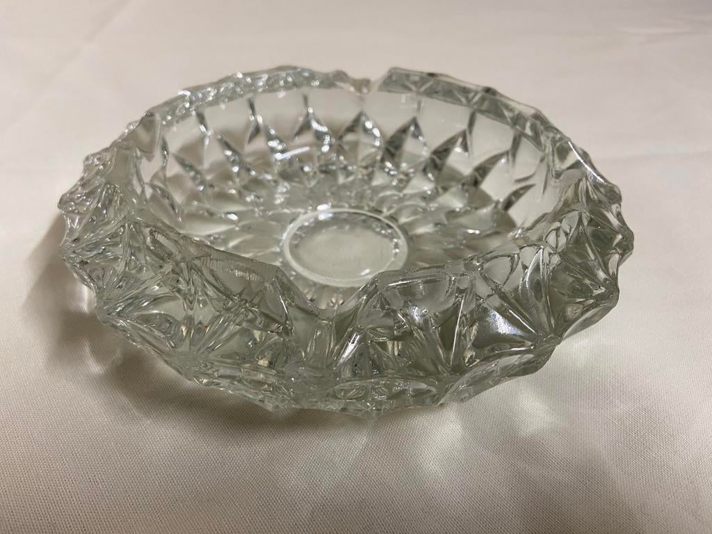 Vintage kristallen asbak, Verzamelen, Ophalen, Gebruikt, Asbak
