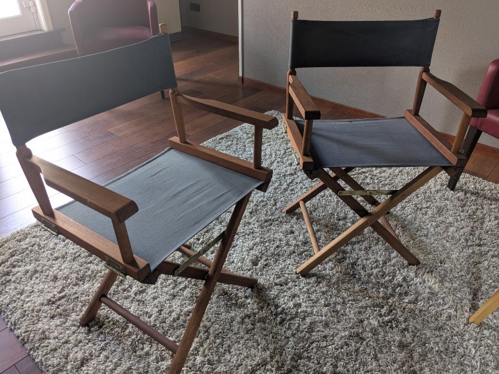 2 vintage regisseursstoelen, Maison & Meubles, Chaises, Regisseur, Deux, Enlèvement, Utilisé