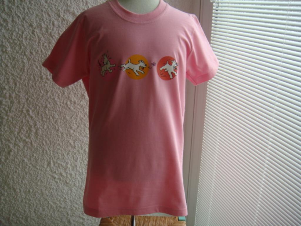 T-shirt rose Tintin 14 ans. Unisex, HERGE MOULINSART., Garçon ou Fille, Enlèvement ou Envoi, Autres types
