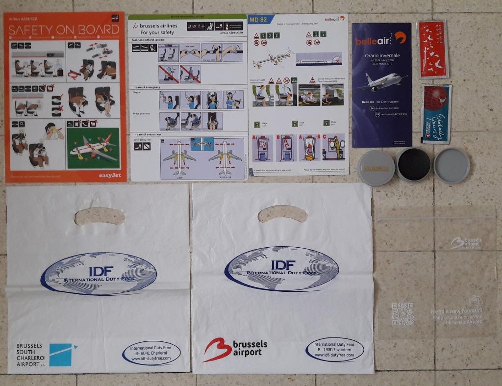 Lot aviation sacs vomitoires safety instruction... Sabena, Enlèvement ou Envoi, Comme neuf, Autres types