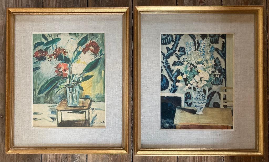 2 x prent stilleven Maurice Utrillo, Enlèvement ou Envoi, Utilisé, Autres sujets/thèmes, Gravure