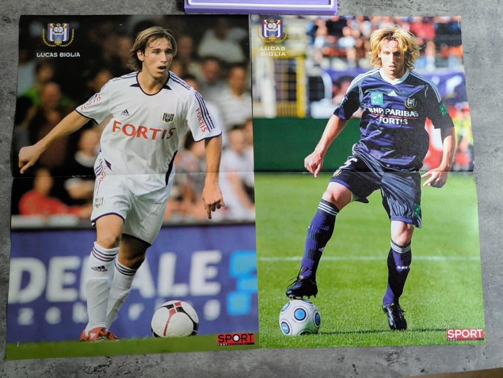 ANDERLECHT  RSC  VOETBAL 2x POSTER Lucas BIGLIA, Verzenden