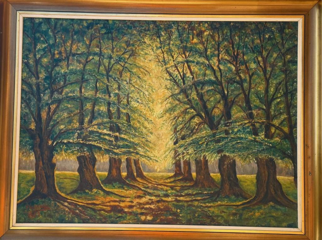 Olieverfschilderij boslandschap Veldeman 1952 lijst, Ophalen