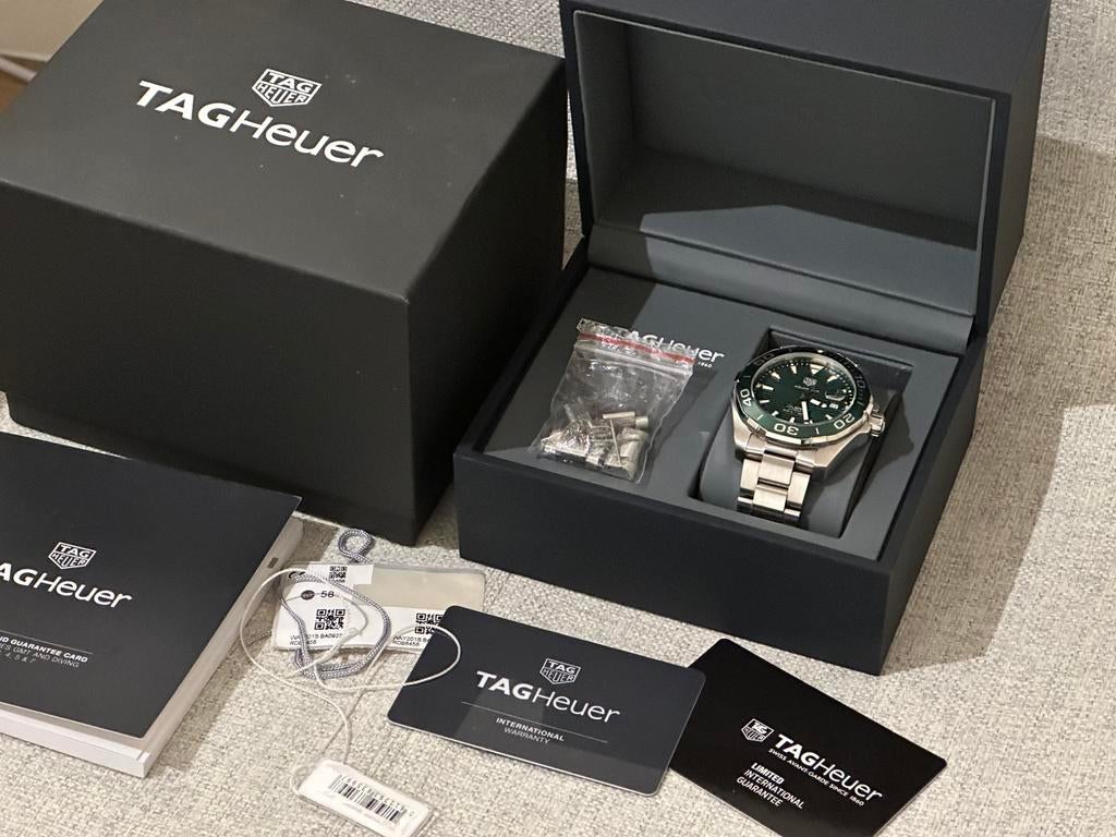 TAG Heuer Aquaracer 300M Hulk - Full Set, Handtassen en Accessoires, Horloges | Heren, Ophalen, Zo goed als nieuw, TAG Heuer