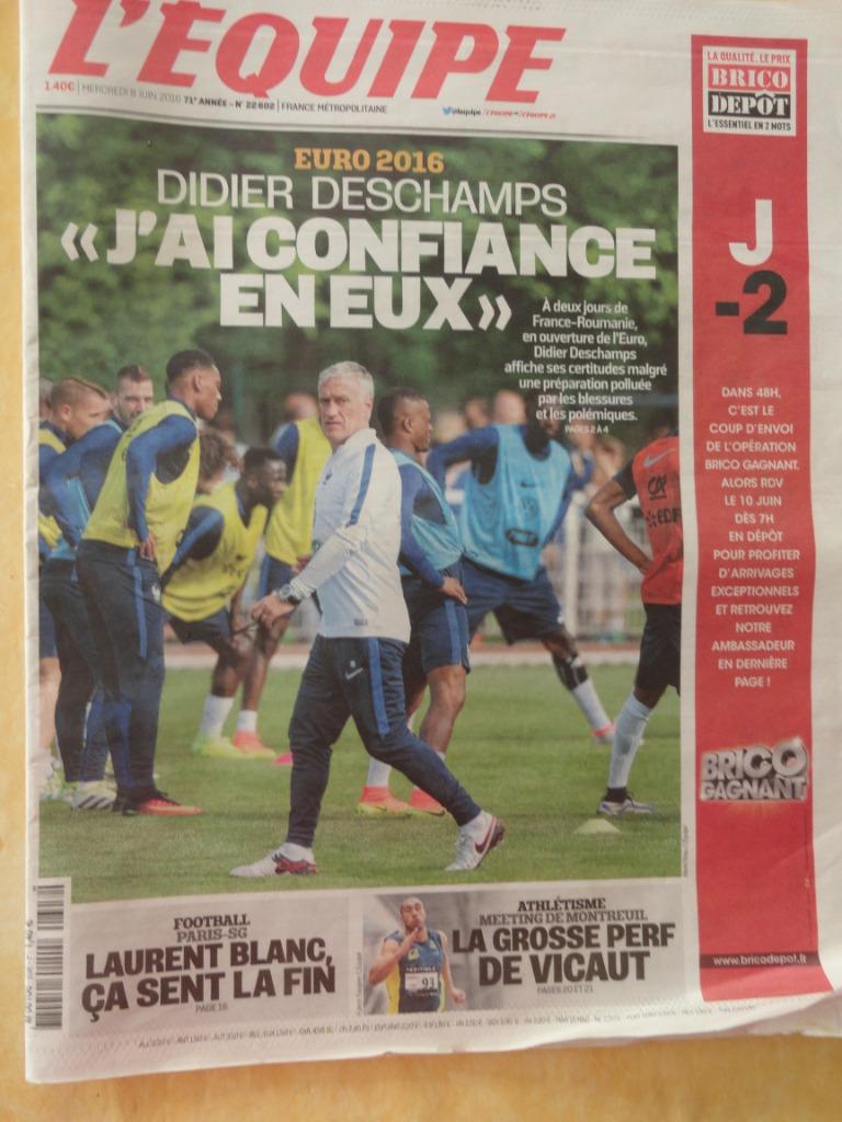 Journal L'EQUIPE - Championnat d'Europe 2016, Envoi, Journal